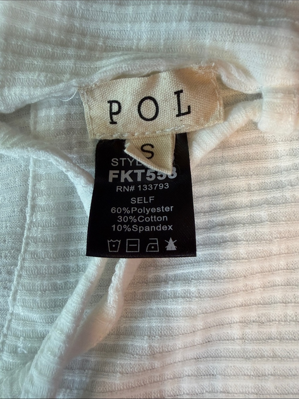 POL Ivory Ribbed Back Strap Cropped Tank Top- NWT - Picture 2 of 7